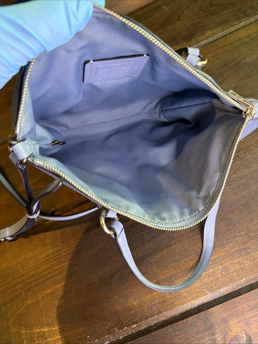 Coach Kelsey Mini Blue Leather Crossbody Satchel